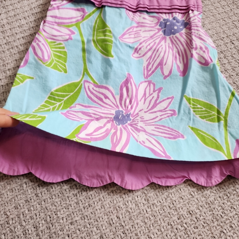 Vintage Lilly Pulitzer Floral Scalloped Trim Dress Size 3T - Picture 2 of 6
